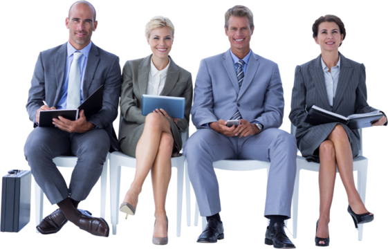 Business people waiting to be called into interview