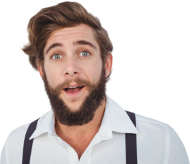 Portrait of surprised hipster