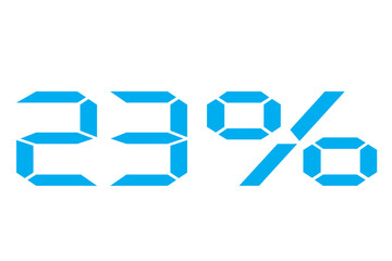 Fototapeta premium Illustration of 23 percent in digital font
