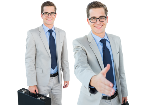 Businessman offering hand