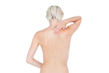 Pretty woman suffering from neck pain 