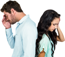 Couple back to back not talking after argument