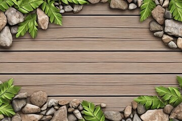 Background wood leaves and stones AI,Generative AI,Generative