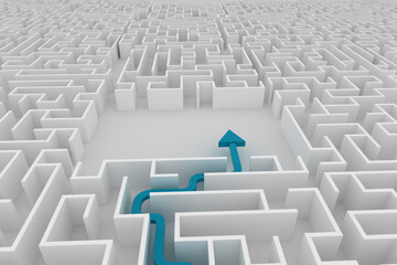 Fototapeta premium Digital image of arrow with maze