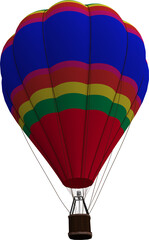 Digitally generated image of multi colored hot air balloon