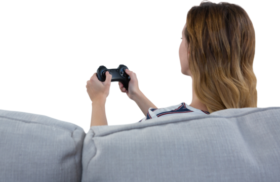 Woman playing video game - Powered by Adobe