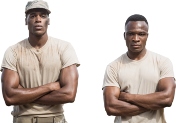 Portrait of military man standing with arms crossed 