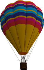 Digital composite image of yellow hot air balloon