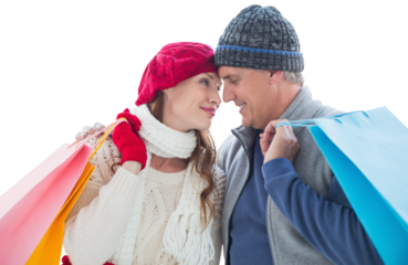 Couple with shopping bags