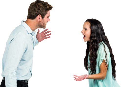 Angry couple arguing