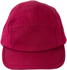 Pink cap over white background