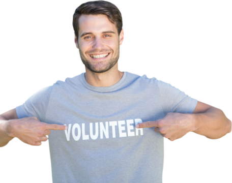 Happy volunteer in the park