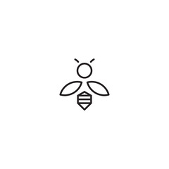 Abstract Bee logo black and white