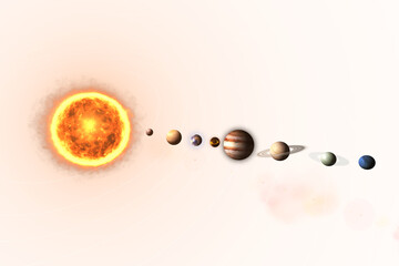 Obraz na płótnie Canvas Digital composite image of various planets