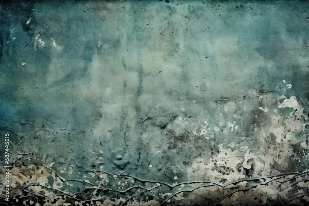 Poster abstract painting with a green and black color scheme. generative ai