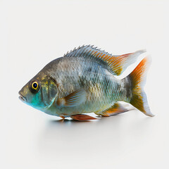 Fototapeta premium Fish on White Background. Generative AI