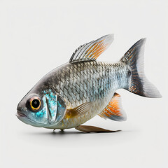 Fish on White Background. Generative AI