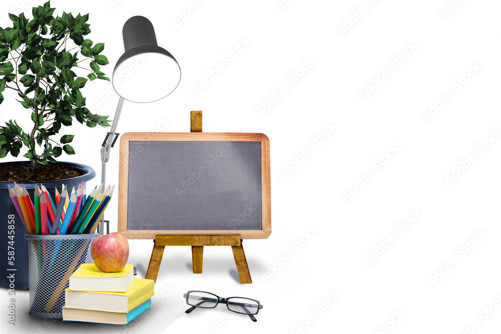 Poster composite image of school objects