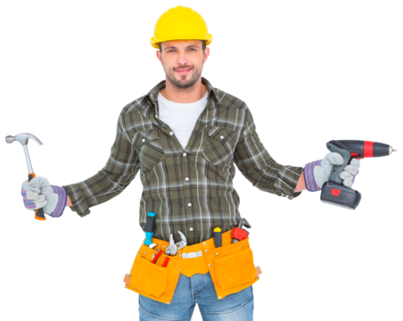 handyman wearing tool belt 