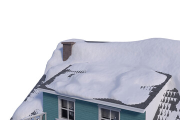Snow covered roof of house