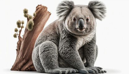 isolated koala for home décor, wall art, graphic design, and DIY projects - stunning standalone image on white background. generative AI