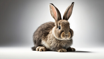 Obraz premium Cute and Cuddly: Adorable Images of Rabbits on a White Background. generative AI