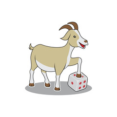 A goat icon concept with dice