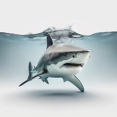 Shark Isolated on White: Clean and Versatile Images for Your Design Projects. generative AI