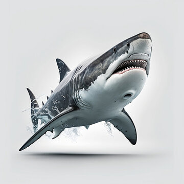 Shark Isolated on White: Clean and Versatile Images for Your Design Projects. generative AI