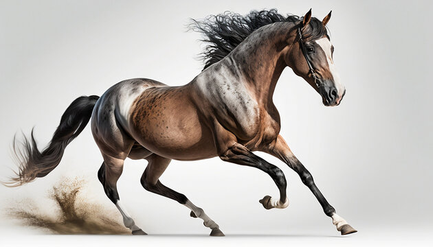 isolated horse for home décor, wall art, graphic design, and DIY projects - stunning standalone image on white background. generative AI