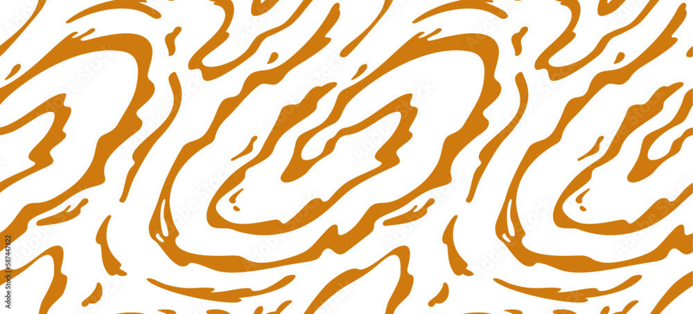 Poster wavy caramel pattern. vector swirl toffee splash background. abstract illustration of liquid salted 