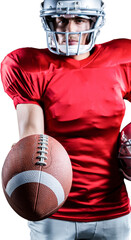 Sportsman showing American football