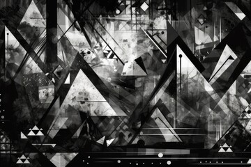 Abstract Shapes in Black and White. Generative AI