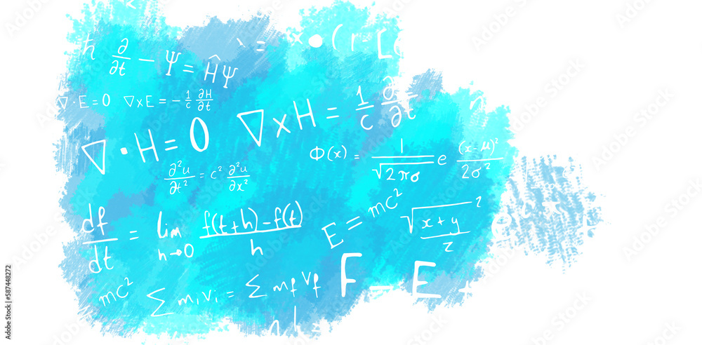 Poster digital composite image of algebraic formulas