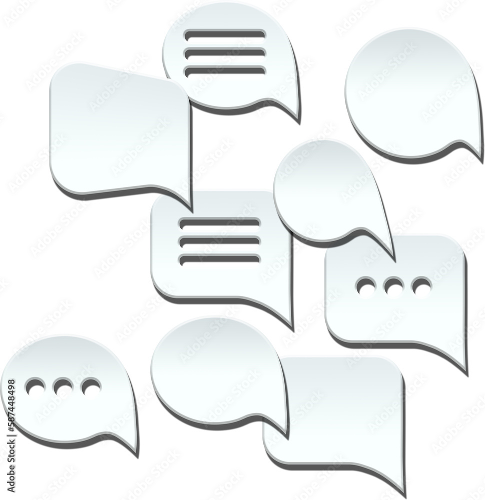 Poster Digital composite image of various speech bubbles