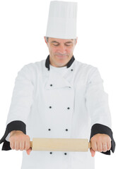 Chef holding rolling pin