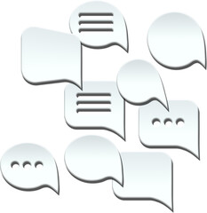 Digital composite image of various speech bubbles
