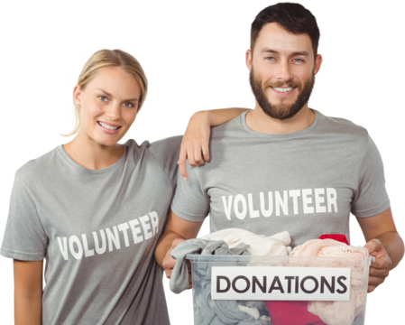 Portrait of happy man and woman 