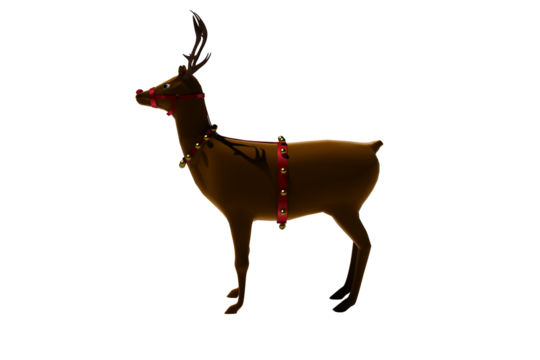 Digital santas reindeer with bells