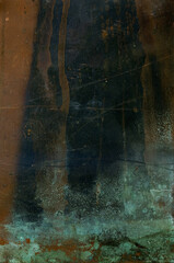 Grunge background with space for text or image. Texture of old metal, copper oxide