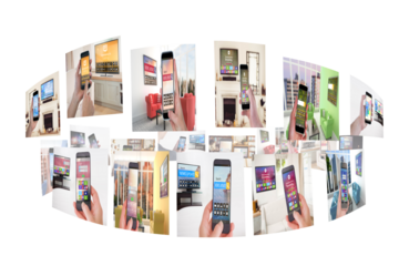 Digital composite image of various device screens