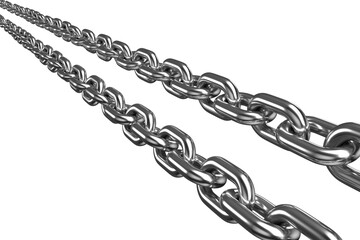 Digitally generated image of 3d silver chains