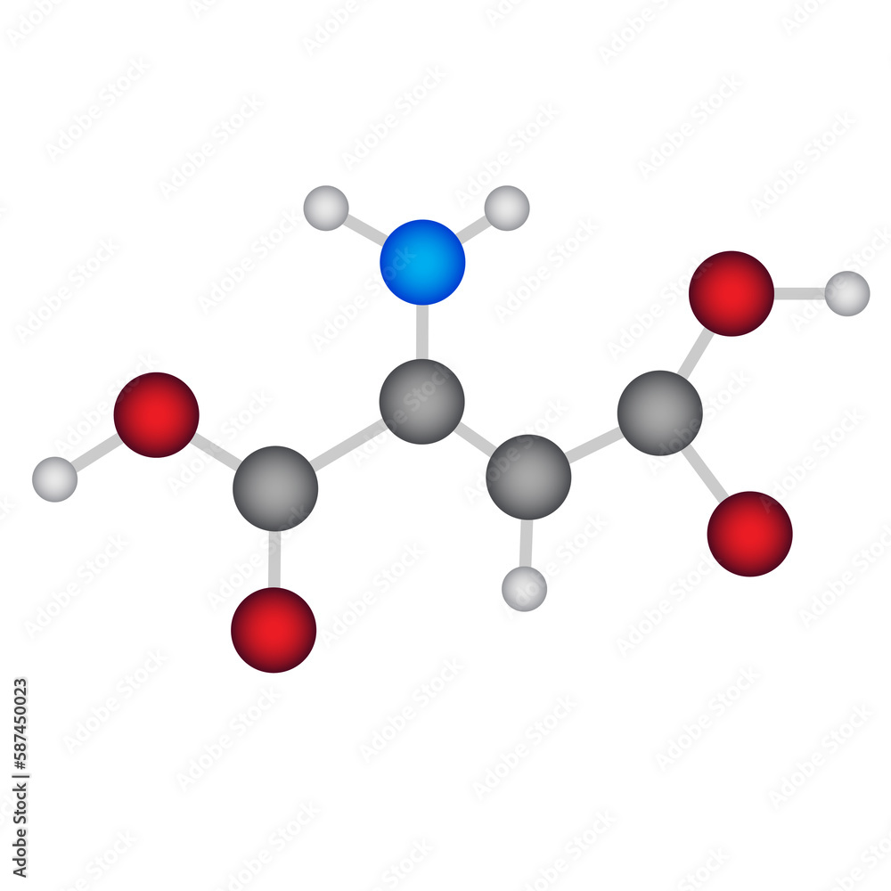 Poster digital image of red and blue molecular structure