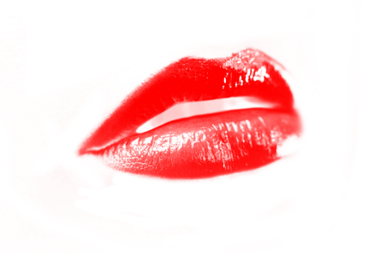 Extreme close up on gorgeous red lips