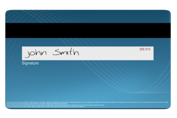 Reverse side of credit card with signature