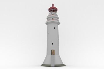 Lighthouse against gray background