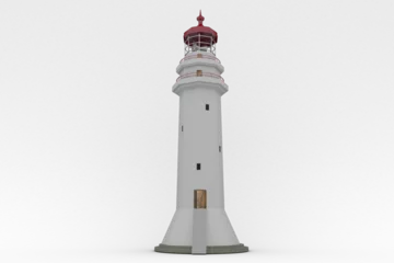 Deurstickers Vuurtoren Lighthouse against gray background