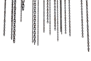3d image of metallic chains hanging