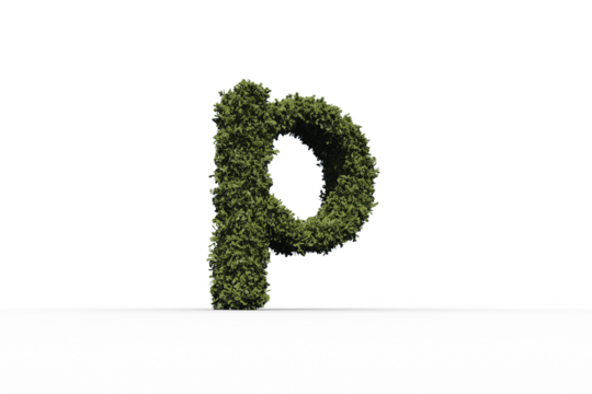 Letter p made of leaves