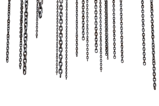 3d image of metallic chains hanging